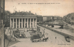 FRANCE - Nantes - La Bourse Et Vue Perspective Des Quais Bordant La Loire - Animé - Carte Postale Ancienne - Nantes