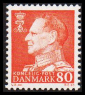 1961. DANMARK. Frederik IX 80 øre Never Hinged. Normal Paper. (Michel 397x) - JF540743 - Storia Postale