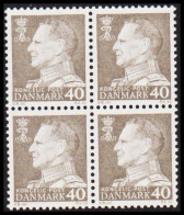 1961. DANMARK. Frederik IX 40 øre Never Hinged 4-block. Normal Paper. (Michel 393x) - JF540744 - Storia Postale