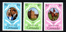 Grenada, **, Yv 976 à 978, Mi 1097, 1098A, 1099A, Mariage Royal Du Prince Charles Et De Diana (1981), - Grenade (1974-...)