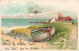 ARTS - Peinture - Paysage - Maison Costale - Barque - Port - Dos Non Divisé - Carte Postale Ancienne - Paintings