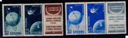 ROMANIA 1957 START OF THE FIRST TWO SOVIET EARTH SATELLITES  MI No 1677-80 MNH VF !! - Neufs