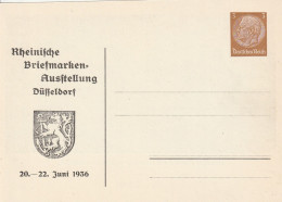 Allemagne Entier Postal Illustré Düsseldorf 1936 - Enteros Postales Privados