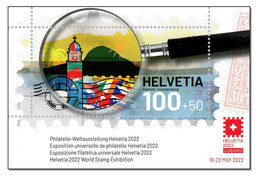 Switzerland 2021 (3/2021) Weltausstellung  HELVETIA 2022 Lugano - World Stamp Exhibition Lugano Church Mountains MNH - Ungebraucht