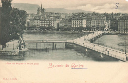 SUISSE - Genève - Souvenir De Genève - Vue Sur Le Pont Des Bergues Et Grand Quai - Carte Postale Ancienne - Genève