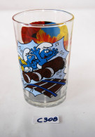 C308 Ancien Verre Moutarde - Peyo - 1989- IMPS - Benedictin - Schtroumpfs - Glazen