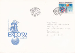 EXPO 92 SEVILA COVERS FDC  CIRCULATED 1992 Tchécoslovaquie - Lettres & Documents