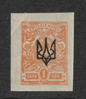 Yekaterinoslav 1918, Civil War, Trident Types-1 Imperf 1k, VF MNH** (OLG10) - Ucraina & Ucraina Occidentale