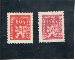 TCHECOSLOVAQUIE   1947  Taxe  Y.T. N° 8  à  15  Incomplet  NEUF *  Trace De Charnière - Postage Due