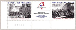 2538A Diptyque Bicentenaire De La Révolution  L'Assemblée Des 3 Ordres à Vizille Journée Des Tuiles à Grenoble  1988 - Franse Revolutie