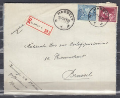 Aangetekende Brief Van Hasselt F1F Naar Brussel - 1936-1951 Poortman