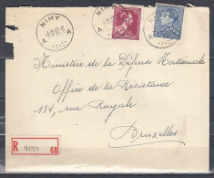 Aangetekende Brief Van Nimy A Naar Bruxelles - 1936-51 Poortman