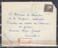 Aangetekende Brief Van Diest C Naar Bruxelles - 1936-1951 Poortman