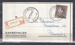Aangetekende Brief Van Waarschoot A Naar Brussel - 1936-51 Poortman