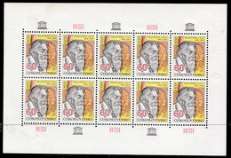 CZECHOSLOVAKIA 1976 Personality: Frantisek Lexa In Sheetlet Of 10 MNH / **  Michel 2300 Kb - Blokken & Velletjes