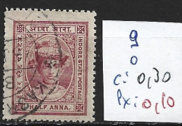 ETATS PRINCIERS DE L'INDE HOLKAR 9 Oblitéré Côte 0.30 € - Holkar