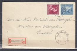 Aangetekende Brief Van Zwijndrecht A Naar Brussel - 1936-51 Poortman