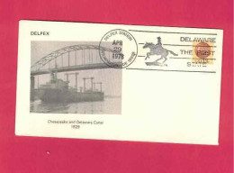 Lettre De 1978 YT N° 1185 - Delaware The First State - Cheval - Pont - Bateau - Brieven En Documenten