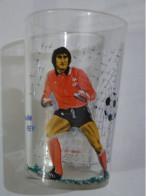 VERRE A MOUTARDE PUBLICITAIRE DECORE FOOTBALL ANDRE REY 1978 - Verres