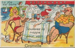 50 GRANVILLE - CPA à Système Multi Vues - La Vie Est Belle , Soulevez La Nappe Pour Voir GRANVILLE - Granville