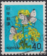 1980 Japan-Nippon ° Mi:JP 1442A, Sn:JP 1416, Yt:JP 1344, Flower And Butterfly: Brassica Napus And Pieris Rapae - Gebruikt