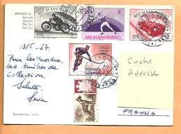 San Marino. Timbres Oblitérés 14-6-1957   Sur Carte Postale Seconda Torre - Briefe U. Dokumente