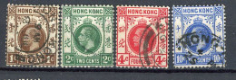 H-K  Yv. N° 99 à 101,104 ; SG N°100 To 102,105 Fil CA Mult (o) 1,2,4,10c George V Cote 2,15 Euro BE  2 Scans - Used Stamps
