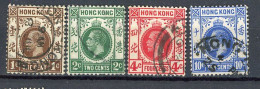 H-K  Yv. N° 99 à 101,104 ; SG N°100 To 102,105 Fil CA Mult (o) 1,2,4,10c George V Cote 2,15 Euro BE  2 Scans - Gebruikt