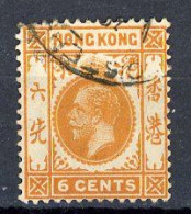 H-K  Yv. N° 102 ; SG N°103 Fil CA Mult (o) 6c Orange George V Cote 1,5 Euro BE  2 Scans - Used Stamps