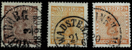 1858, Nr. 10 A, B, 11, 3 Werte, Mi. € 80.-, A 8035 - Gebruikt