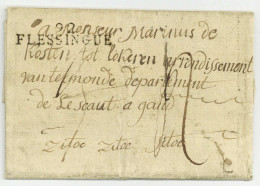 92 FLESSINGUE Vlissingen Pour Lokeren 1809 Sitot Sitot Lettre De Soldat Flamand Premier Bataillon Colonial - 1792-1815: Veroverde Departementen