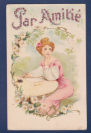 CPA 1 Euro Gaufrée Illustrateur Femme Woman Art Nouveau écrite Prix De Départ 1 Euro - 1900-1949