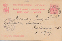 35470# CARTE POSTALE ENTIER POSTAL Datée De WEIDENMUHL Obl MONDORF LES BAINS 1892 LUXEMBOURG Pour METZ MOSELLE - Entiers Postaux