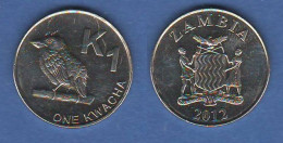 Zambia 1 Kwacha 2012 Afrikan State États Africains - Zambia