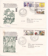 I PLAY CHILDREN  2 COVERS FDC  CIRCULATED 1977 Tchécoslovaquie - Storia Postale