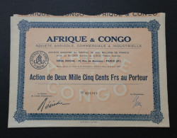 Société Agricole Afrique Et Congo. - Afrique