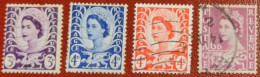 GRAN BRETAGNA 1958-1967 YT 315-423-527-316 QUEEN ELISABETH WALES - Usati