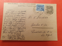 Pologne - Entier Postal + Complément De Warszawa Pour Berlin  - J 123 - Postwaardestukken