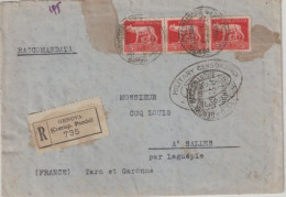 1945 - ITALIE - CENSURES US ! ENVELOPPE RECOMMANDEE De GENOVA => SALLES Par LAGUEPIE (TARN ET GARONNE) - Poststempel