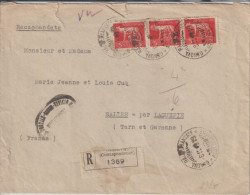 1945 - ITALIE - CENSURES - ENVELOPPE RECOMMANDEE De GENOVA => SALLES Par LAGUEPIE (TARN ET GARONNE) - Poststempel