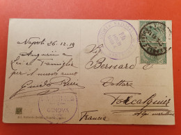 Italie - Cachet De Société De Navigation Sur Carte Postale De Napoli Pour La France En 1919 - J 144 - Marcofilía