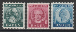 BADEN - YT N° 48 à 50 - Neufs ** - MNH - Cote 57,00 € - Bade