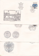 COAT OF ARMS 3 COVERS FDC  CIRCULATED 1977 Tchécoslovaquie - Storia Postale