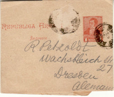 ARGENTINA 1892 WRAPPER SENT TO DRESDEN - Brieven En Documenten