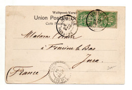 1904 - CP De JERUSALEM (PALESTINE / LEVANT) Avec CACHET BUREAU FRANCAIS A L'ETRANGER BFE SUR PAIRE TYPE BLANC - Covers & Documents