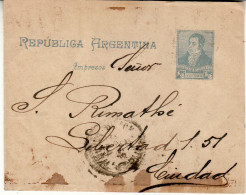 ARGENTINA 1892 WRAPPER SENT TO CIUDAD - Brieven En Documenten