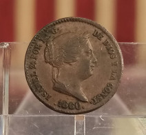 España Spain Isabel II - 10 Céntimos De Real 1860 Segovia Km 603 - 10 Centesimi