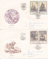 PAITING SHIPS 2  COVERS FDC  CIRCULATED 1976 Tchécoslovaquie - Storia Postale