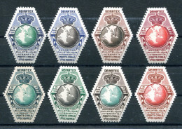 RC 26641 MONACO 1952 REINATEX ENSEMBLE DE 8 VIGNETTES DE COULEURS DIFFERENTES NEUF ** - Nuevos