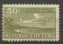 CUBA CORREO AEREO YVERT NUM. 10 NUEVO SIN GOMA - Airmail